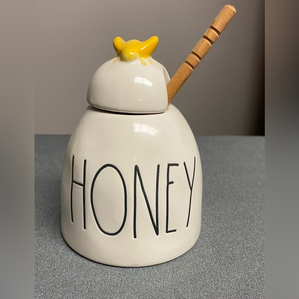 Rae Dunn Ceramic Honey Pot with Dipper